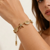 Bracelet Étoile de Mer Bowei en Acier Inoxydable, Style Vacances, Bijou d'Été Inaltérable, Vente en Gros