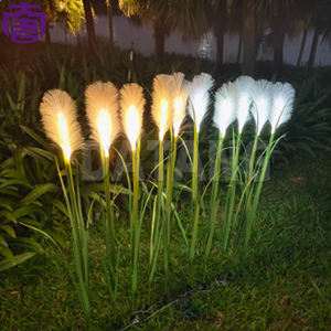 Lampe LED solaire étanche IP65, effet de scène nocturne, herbe de la pampa artificielle lumineuse, lampadaire paysager, éclairage de pelouse en chaume - Product Image 3