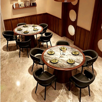 Ensemble table et chaises de style occidental moderne et minimaliste pour restaurant, salon de thé, bistro, hôtel ; Banquette commerciale semi-circulaire murale