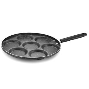 Poêle ronde antiadhésive en acier au carbone personnalisée à 3/5/7 tasses pour le petit-déjeuner, la cuisson des gaufres, la friture des œufs, les mini-crêpes, cuisine moderne - Product Image 4