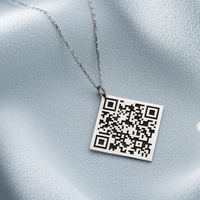 Collier personnalisé avec code QR populaire, message de chanson, image, lien, pendentif de toute forme, charme délicat avec code vocal