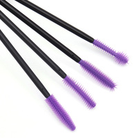 Brosse à cils multifonctionnelle en silicone pour greffe de cils, type ananas, 50 pièces/paquet, portable, vente en gros d'usine