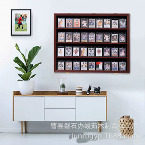 Wooden Sports Card Storage Rack 3 Floors <b>Wall</b> Mounted <b>Display</b> <b>Case</b> For Collectible Cards And Photos - Product Image 1