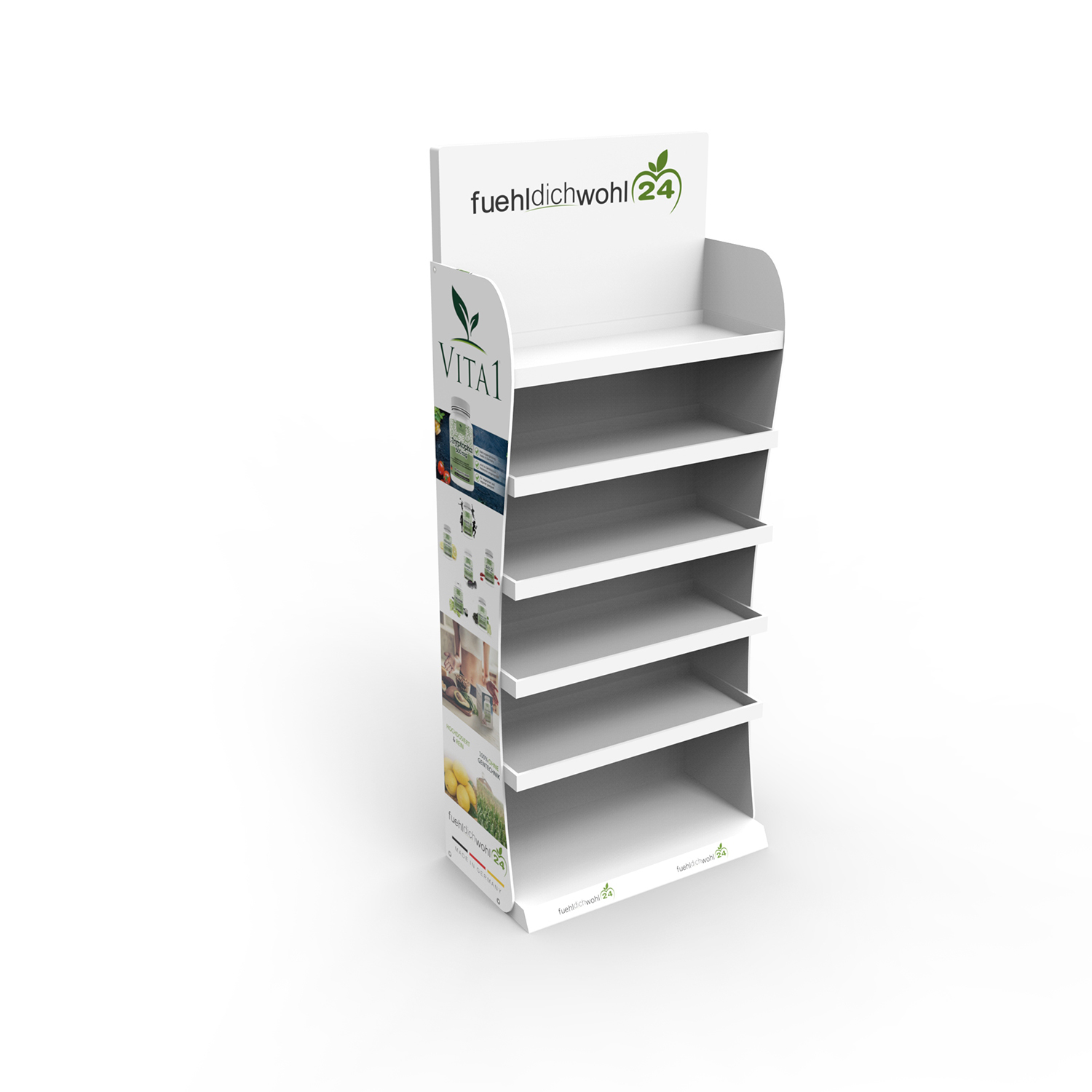 Wooden Floor Display Rack with Customizable Sizes and Recyclable Feature for Supermarket Advertising and Medicine Display — view 2