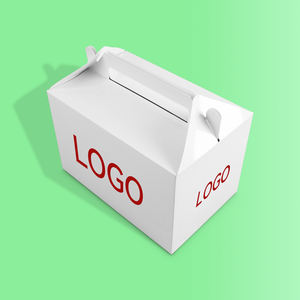 Boîte à nourriture en papier cartonné blanche personnalisée avec poignée Bonbons <span class=keywords><strong>Cadeau</strong></span> Boîte à hamburger pour gâteau de lune pour <span class=keywords><strong>boulanger</strong></span> à biscuits - Product Image 2