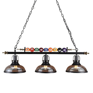 American Retro Billiards Chandelier 3-Head LED Pendant Light For Bars Restaurants Leisure Venues <b>E26</b> <b>Bulb</b> Base - Product Image 1