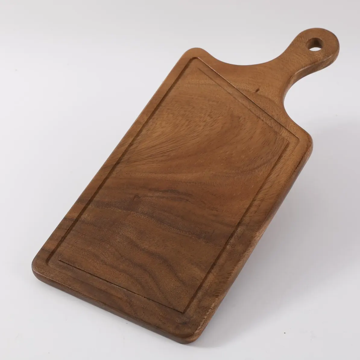 Wood Cutting Boards Wholesale Perforated Twisted Handle Acacia Wood Cutting Board Wood With Sink
