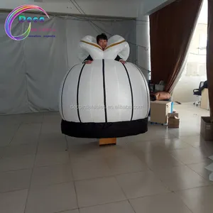 lighting moving dress inflatable girl costume white skirt inflatable parade performance props