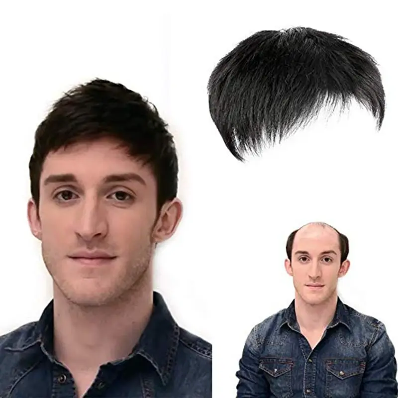 Factory Wholesale Men's Real Hair Short Hair Wigs MOQ 1 Piece
