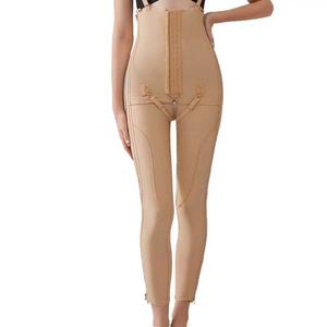 Traje <span class=keywords><strong>de</strong></span> liposucción médico-estético <span class=keywords><strong>de</strong></span> spandex antibacteriano con cremallera lateral, ajuste ceñido y pierna ancha, para reparación. - Product Image 5