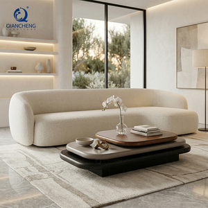 Tavolini <span class=keywords><strong>da</strong></span> Caffè di Lusso Personalizzabili per Soggiorno, Set Nordico Girevole, Tavolo Centrale <span class=keywords><strong>Rettangolare</strong></span> in Legno Moderno - Product Image 2