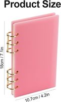 Classeur Carnet Acrylique A6 à 6 Anneaux, Feuilles Mobiles, Planificateur Personnel, 90 Feuilles de Recharge, Papier Plat, Métal Doré, Rond
