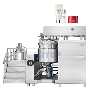 Double Bars Hydraulic Lifting Vacuum EmulsifIcaion Machine Cosmetic Cream Body Hand Lotion Ointment Paste Homogeneous Emulsifier