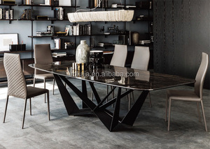 Table à manger rectangulaire <span class=keywords><strong>de</strong></span> style italien <span class=keywords><strong>vintage</strong></span> avec plateau en granit, marbre ou pierre, ensemble <span class=keywords><strong>de</strong></span> table à manger moderne avec 6, <span class=keywords><strong>8</strong></span> ou 10 <span class=keywords><strong>chaises</strong></span> - Product Image 5