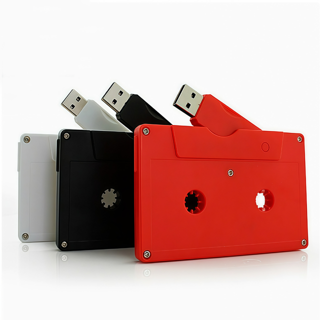 Custom Logo Wholesale Cassette Tape Usb Flash Drive 4GB 8GB 16GB 32GB 64GB 128GB Usb2.0 Key Tape Pen Drive Memoria Usb With Box