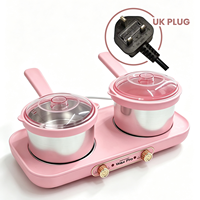 Chauffe-cire numérique double pot rose 600 ml x 2 200 W pour épilation en salon, prise OEM