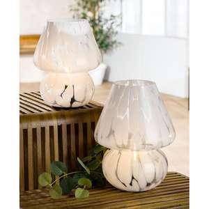 Pack de 2 lampes à poser (LED), "Bianco", verre, blanc, H. 20 cm, D. 12 cm (920927683) - Product Image 1