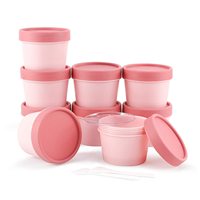 Pots cosmétiques roses Pot de gommage en plastique à large bouche 100ml 200ml Pots cosmétiques en plastique vides avec couvercles en dôme