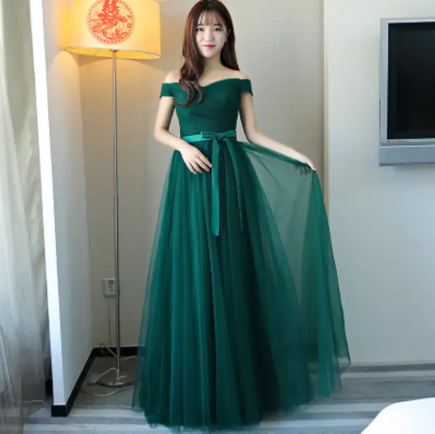 CL1053A big size bridesmaid dress lady banquet evening dress sexy mesh long prom dresses