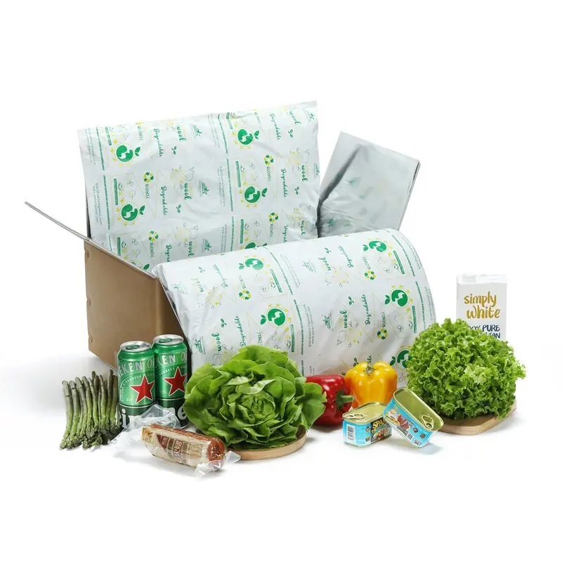 Biodegradabile food grade insulated box fodera per alimenti surgelati imballaggio termico per frutti di mare di consegna