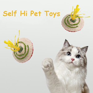 Ufo Shape Loofah Sponge <b>Cat</b> <b>Toy</b> With Catnip Ball <b>Interactive</b> Chew <b>Toy</b> For <b>Cats</b> - Product Image 4