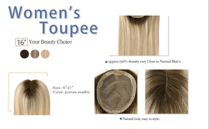 KSWIGS Topper de cheveux vierges faits à la main, base mono, 16-24 pouces, extensions capillaires avec mèches pour femmes ayant un cuir chevelu clairsemé. - Product Image 5
