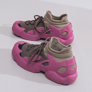 Zapatillas Deportivas Transpirables de Tejido Volador para Mujer, Estilo Mecha, con Plataforma y Aumento de Altura - Product Image 2