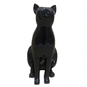 Custom 3D Shiny Standing Animal Figurines Ceramic Cat Sculpture decoration for home Ceramic Cat Figurine Ceramic Cat Statue