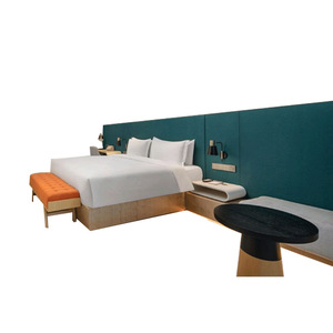 Directo DE FÁBRICA DE Foshan, conjunto de muebles de dormitorio modernos económicos, marco de cama de Hotel de madera, cabeceros de colchón tapizados, mesas laterales - Product Image 6