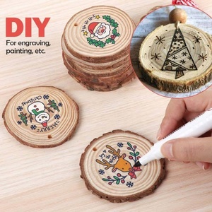 Tranches de <span class=keywords><strong>bois</strong></span> de pin ovales naturelles polies de marque Liao (Shandong) en gros pour l'artisanat populaire, les projets de bricolage et les décorations de table de Noël - Product Image 3