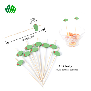Piques à cocktail en bambou olive de 12 cm, écologiques, pour la décoration - Product Image 2