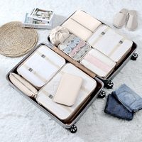 Ensemble OEM de 8 cubes d'emballage de voyage Organisateurs de valises avec sac à chaussures et trousse de toilette Accessoires de voyage