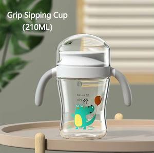 Vaso Antiderrames 360 con Borde de Silicona, Libre de BPA, Diseño Impreso, Vaso de Entrenamiento <span class=keywords><strong>para</strong></span> Bebés y Niños Pequeños con Asa, 210 ml, <span class=keywords><strong>para</strong></span> 0-12 Meses - Product Image 2