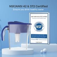 Grande cartouche de filtre à eau de 12 tasses-Capacité de filtration de 40 gallons (1 mois), sans BPA, réduit le goût et l'odeur du chlore