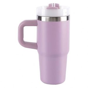 14oz Tumbler Travel Car Handle <b>Mug</b> Double Wall Insulated Stainless Steel Lid Straw Non-Slip Bottom - Product Image 6