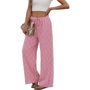 Women's Linen Summer Palazzo Pants Wide Leg High Waist <b>Flowy</b> Beach Trousers With Pockets Breathable Lightweight - Product Image 4