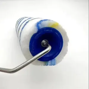 Wholesale Price 9 Inch Paint Roller Yellow And Blue Striped Roller Brush With Plastic Handle
