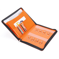Estuche portátil con cremallera para llaves, organizador de tarjetas y menús, para hombres
