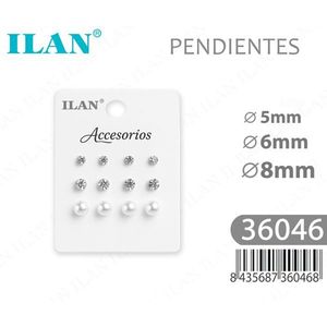 Orecchini Ilan con Strass 5mm 6mm 8mm e Perle - Accessorio - Product Image 1