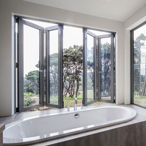 Hợp kim nhôm đẩy lên cửa sổ trượt Ốp gỗ cho biệt thự phong cách Pháp bi-gấp tác động accordion gấp cửa ra vào - Product Image 5