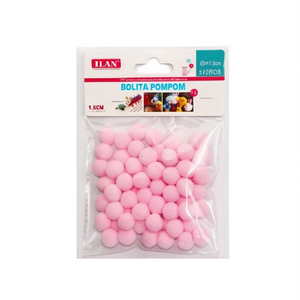 Pallina di pon pon Ilan da 1,5 cm rosa per decorazioni artigianali e progetti fai da te - Product Image 2