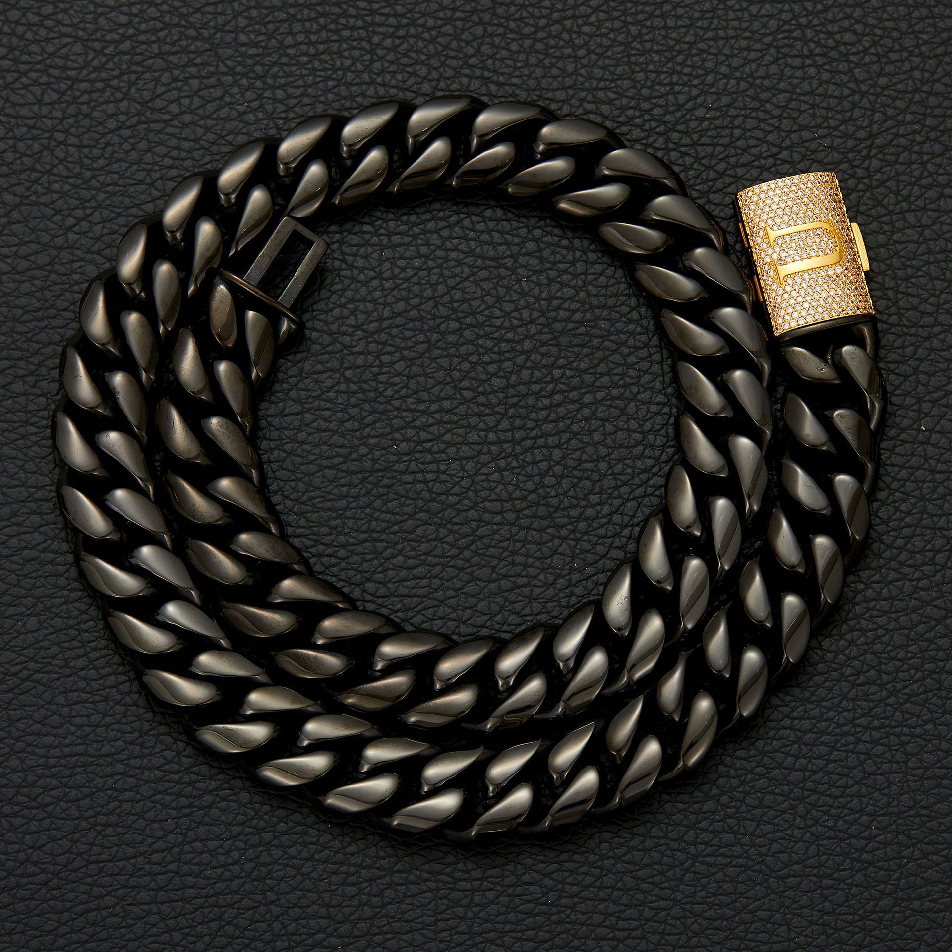Collana nera U 14 mm18 pollici/46cm