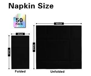 Салфетки бумажные для ресторанов, черные, 40*40 см, 55 г/м², из первичной древесной целлюлозы, экологичные, толстые, 1-слойные, с индивидуальным логотипом, предварительно сложенные, в пакете - Product Image 2