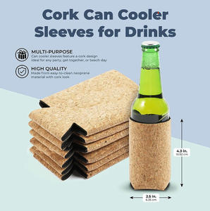 Funda de <span class=keywords><strong>Corcho</strong></span> para Latas y Botellas, <span class=keywords><strong>Aislante</strong></span> del Calor, Antideslizante, con Diseño de Madera Ecológico, Novedad en Venta - Product Image 2