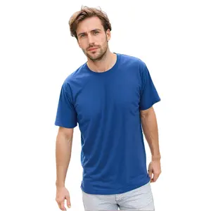 Men's cotton polyester bows O-neck CVC T-Shirts 10 Promotion Wholesale Cheap Blank Printed Basic Crew Neck Men's Fashion