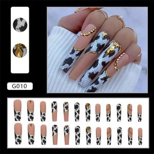 Meilleures Ventes 2023 Fabricant OEM ODM de faux <span class=keywords><strong>ongles</strong></span> courbes couleur ombrée <span class=keywords><strong>orange</strong></span>-violet forme cercueil - Product Image 3