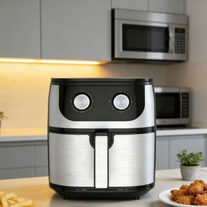 Friteuse à air électrique classique carrée en plastique de 6 L, 1800 W, sans huile, avec revêtement antiadhésif, facile à nettoyer, pour usage domestique et hôtelier, économie d'énergie - Product Image 4