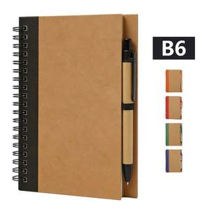 Customized Printed <b>A5</b> B6 Note Book Lined Grid Spiral Memo <b>Notepad</b> Pocket Diary with Pen - Product Image 1