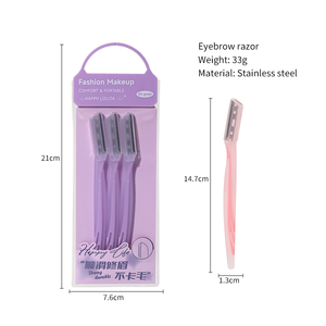 Lmltop Phụ Nữ Của Thép Không Gỉ Lưỡi 3Pcs Mặt Dao Cạo Tông Đơ Đặt Thân Thiện Với Môi Lông Mày Dao Cạo Với Nhựa Xử Lý LLt04 - Product Image 5