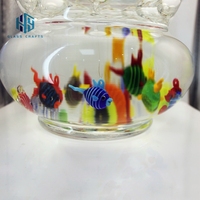 Figurine de poisson en verre transparent fabriquée à la main pour boule Animal de mer bulle flottante pour décor d'aquarium soufflé à la main pour ornement de boule